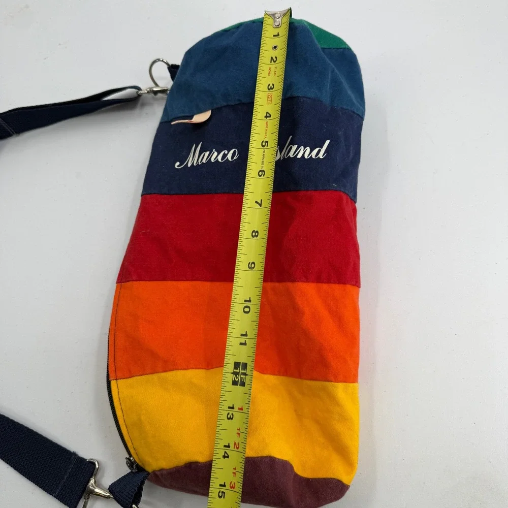 Marco Island Small Duffle Bag Unisex Multicolor Rainbow Shoulder Strap Canvas
